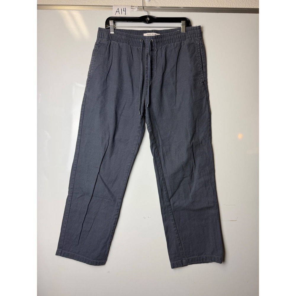 PacSun Mens Straight Leg Elastic Waist Drawstring Cotton Pants Gray Size M